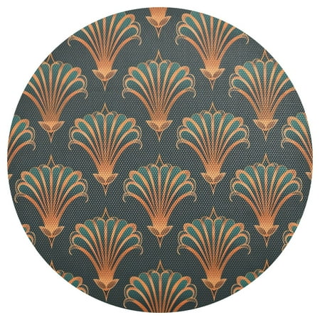 

Ryvnso Bronze Seashells Round Plate Mats Dining Table Placemat 1 Piece for Holiday Decoration