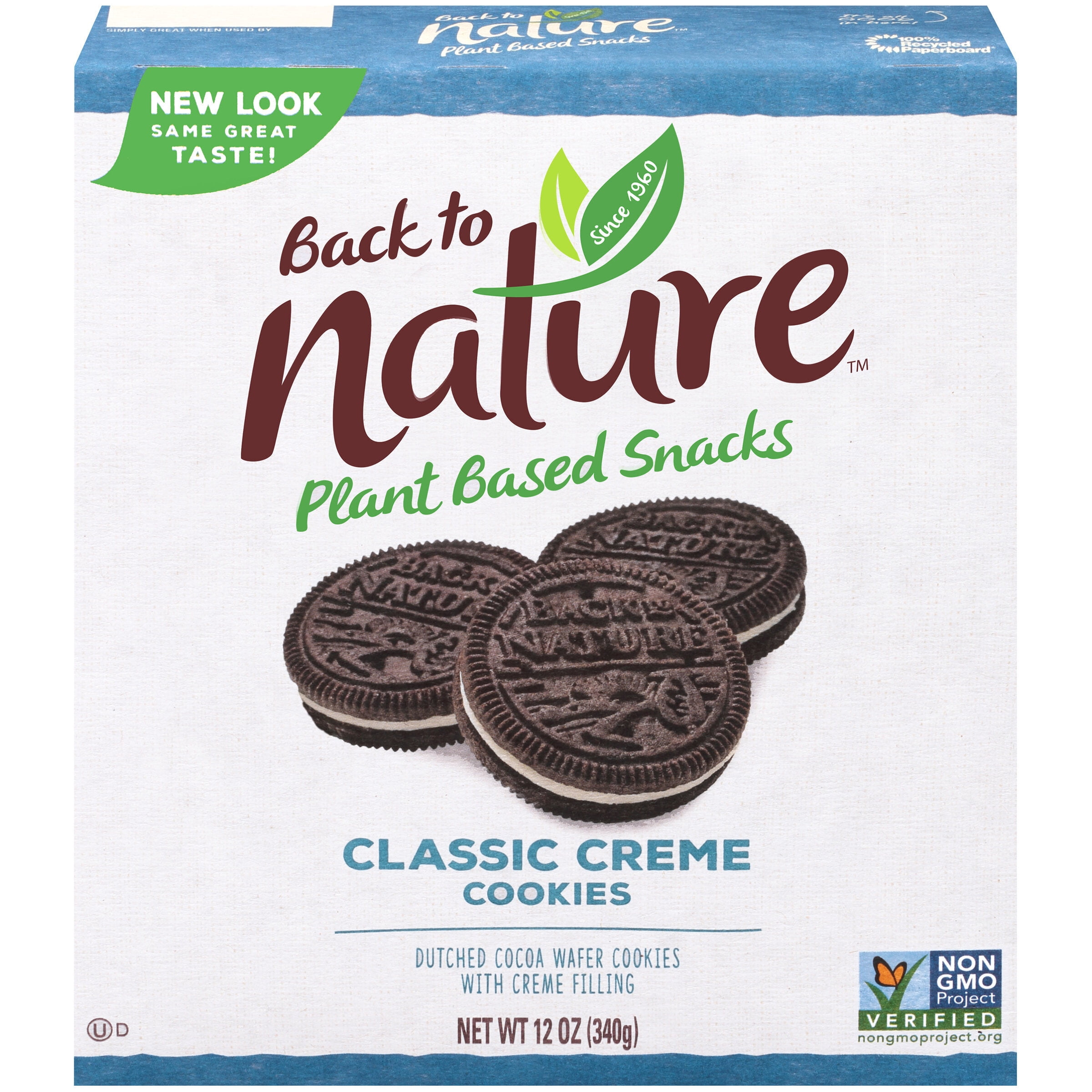Back To Nature Plant Based Snacks Chewy Oatmeal Raisin Cookies 8 Oz Box Walmart Com