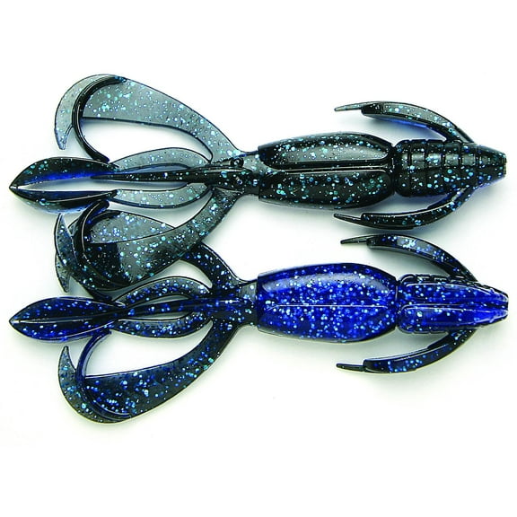Keitech CF36-413 Crazy Flapper Crawbait, 3.6", Black Blue, 7/Pack