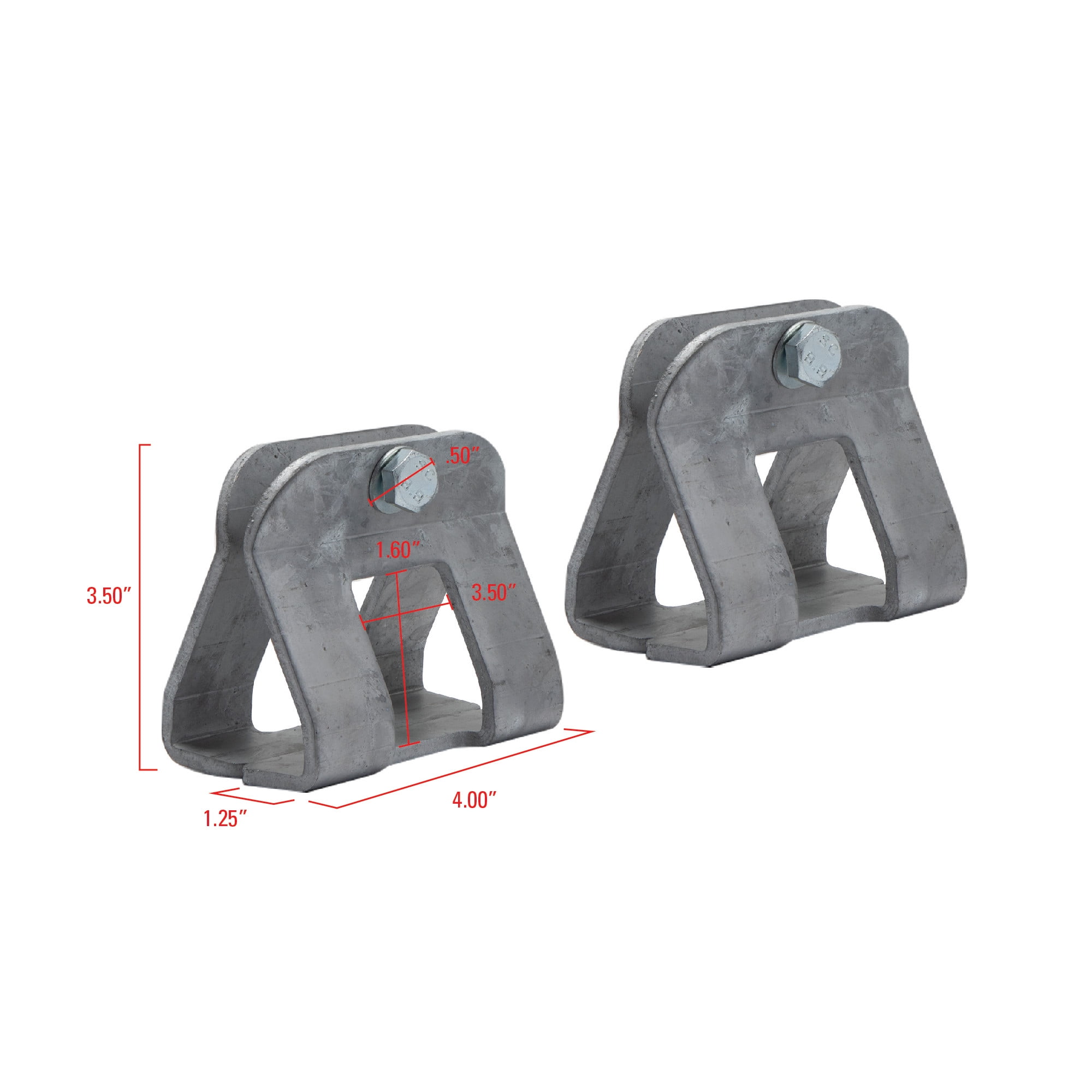 Extreme Max 3006.6887 Galvanized I-Beam Clamp Kit for 1.5" Square Trailer Guide-On Poles