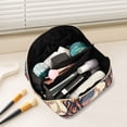 thumbnail image 2 of FORMRS Makeup Bag Travel Cosmetic Organizer for Women Fold Flat Zipper Pouch with Handle, Baseball Pattern, 2 of 8