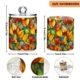 thumbnail image 5 of Yayeee 2 Pack Qtip Holder Bathroom Cotton Swab Canister with Lid Clear Dispenser Set, Retro Autumn Leaves, 5 of 6