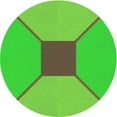 thumbnail image 1 of Ahgly Company Machine Washable Indoor Round Transitional Dark Lime Green Area Rugs, 3' Round, 1 of 7