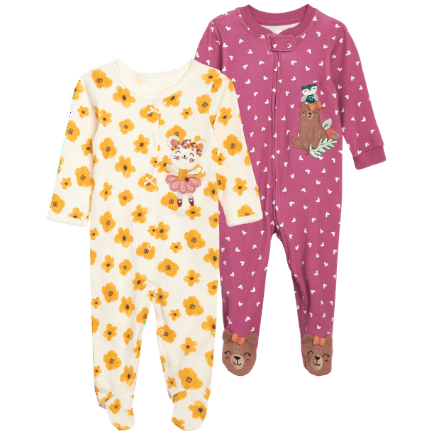 Koala Baby Girls' Newborn Blanket Sleeper 2 Pack Take Me Home Sleep N