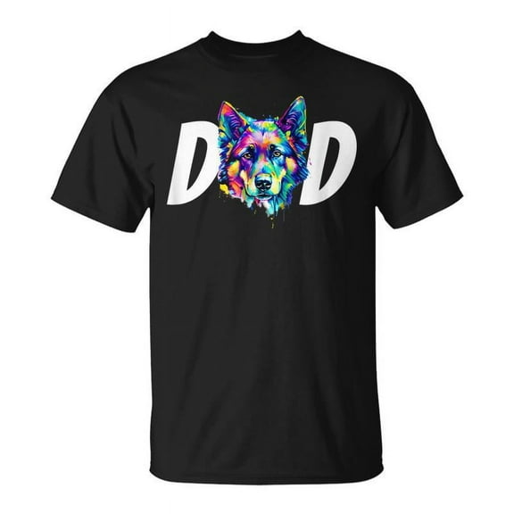 SR Colorful German Shepherd Dad Dog Lovers Fathers Day T-shirt