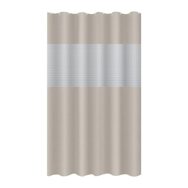 Fasiaou Rideau de Douche en EVA à Empiècements avec Conception Imperméable et Crochets Intégrés, Aucun Perçage Requis pour une Installation Facile dans la Salle de Bain, Kaki