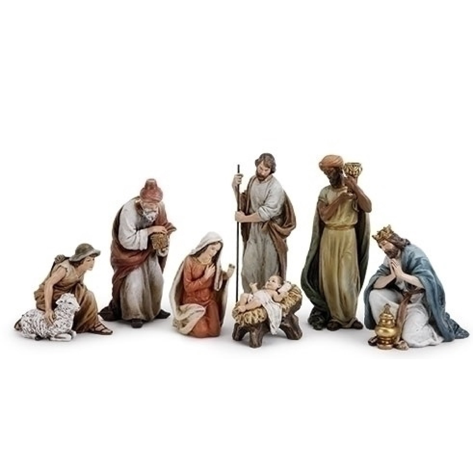 Kurt Adler Porcelain 10-Piece Nativity Set 3.5-Inch to 5-Inch.