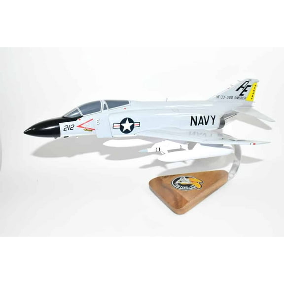 VF-33 Tarsiers (1968) F-4J Model, 1/42 (18") Scale, Mahogany, Navy, Fighter