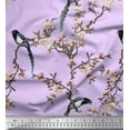 thumbnail image 3 of Soimoi Purple Rayon Fabric Floral & Paradise Whydah Bird Fabric Prints By Yard 58 Inch Wide, 3 of 3