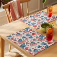thumbnail image 4 of Independence Day Placemats Set of 6, U. S. Flag Themed Love Heart Five-Pointed Stars Retro Non-Slip Place Mats Washable Table Mats for Kitchen Dining Table Decorations Indoor/Outdoor, 4 of 9