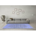 thumbnail image 3 of Ahgly Company Machine Washable Indoor Square Abstract Blue Contemporary Area Rugs, 5' Square, 3 of 4