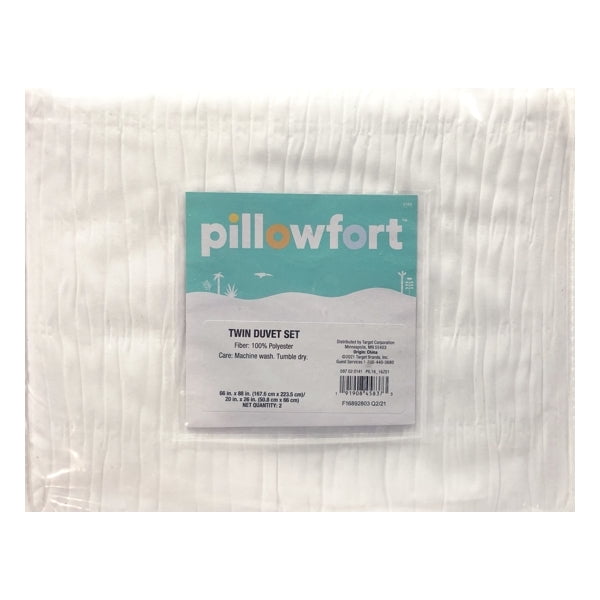 Pillowfort White Seersucker Duvet Cover & Pillow Sham Set (Twin