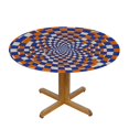 thumbnail image 3 of Nawypu  Round Table Cover, Waterproof Reusable Table Cloth Round Fitted Vinyl Tablecloth with Elastic Edged for Parties Outdoors, Fractal Pattern, 3 of 7