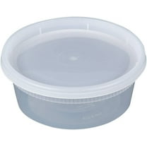 Newsprint YL2508 Detainer Clear Round Deli Container Combo Pack 240/CS, 8 oz.