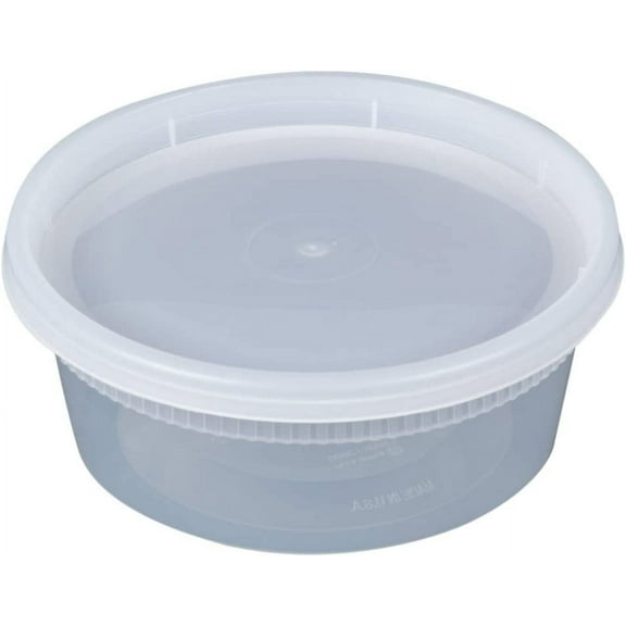 Newsprint YL2508 Detainer Clear Round Deli Container Combo Pack 240/CS, 8 oz.