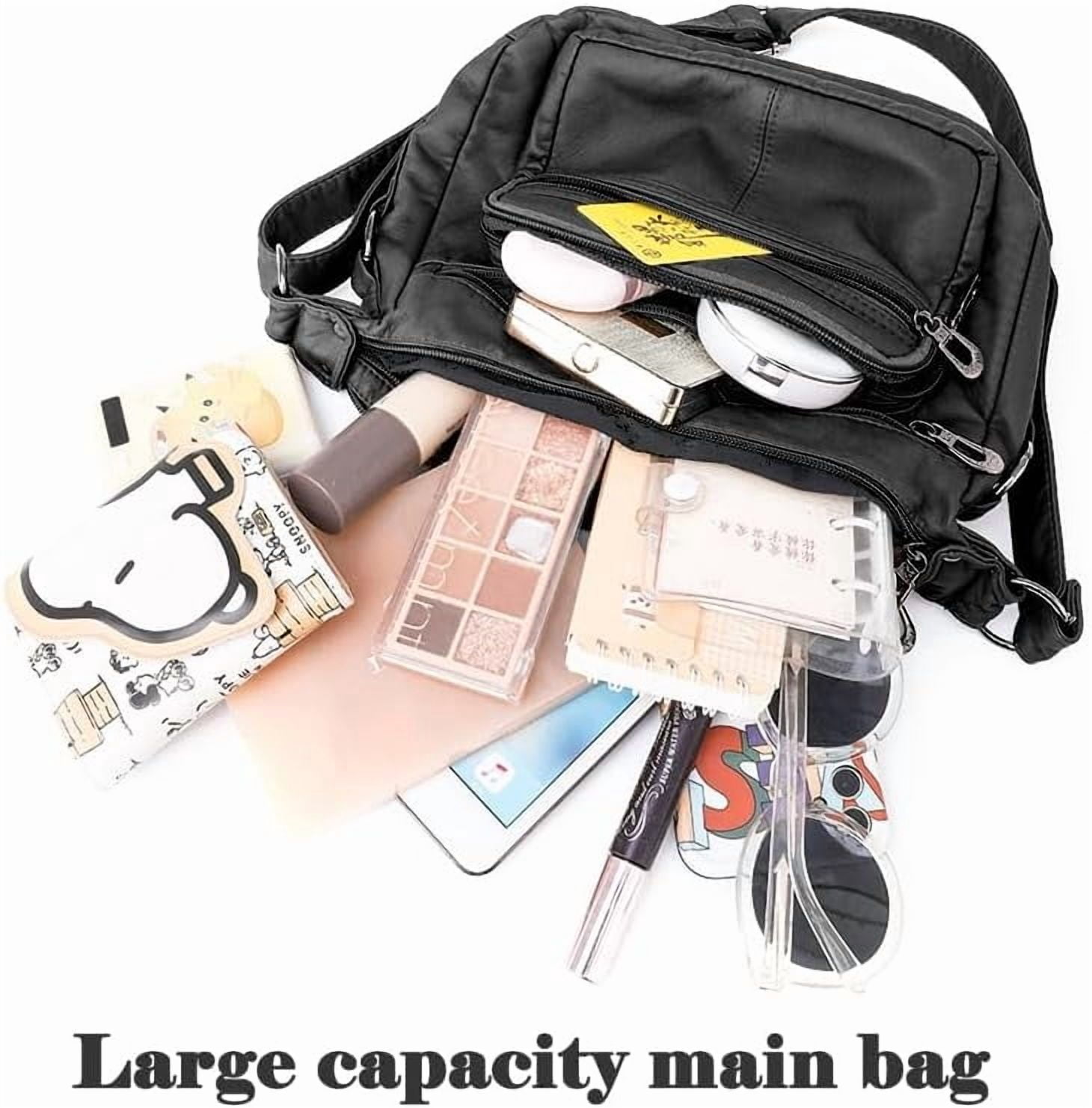 Tote Shoulder Handbags for Women, Soft Leather Crossbody Adjustable Handle Purse with Zip Closure for Shopping Travel