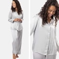 thumbnail image 3 of Fishers Finery Women's 100% Mulberry Silk Long Pajama Two Piece Set with Gift Box (Gray, S), 3 of 4