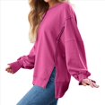 thumbnail image 3 of Sudaderas de Gran Tamaño para Mujer, Sudaderas con Capucha, Camisetas de Cuello Redondo, Conjuntos de Otoño, Ropa de Invierno Y2K para Adolescentes Rosa Roja M, 3 of 7