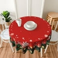 thumbnail image 5 of Merry Christmas Christmas Wreath Round Tablecloth 60 Inch, Christmas Decorations Round Table Cloth for Xmas Holiday Picnic Party Indoor Outdoor, 5 of 5