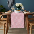 thumbnail image 2 of Pink White Stripes Table Runner - 120 Inch Long, Kitchen Dining Table Runner Dresser Scarves, Simple Geometric Modern Monochrome Farmhouse Decor for Coffee Tables Wedding Party Banquet, 2 of 8