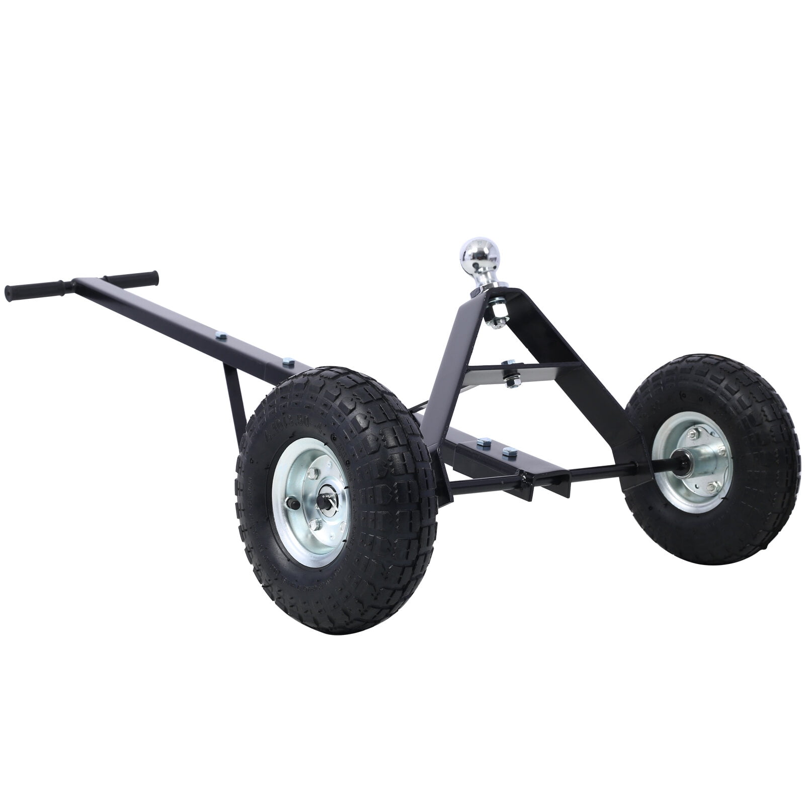 Trailer Dolly with Pneumatic Tires - 600 LB Capacity, 1-7/8" Hitch Ball, Heavy Duty Steel, Black, 47.6" L x 25.6" W x 15.6" H