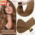 thumbnail image 3 of Benehair 100% Real Remy Human Hair Extensions 1g I Tip Hair Pre Bonded Stick Tip Micro Ring Beans Women Straight Brown 50g, 3 of 13