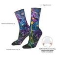 thumbnail image 4 of Rateoe Cosmic Purple Irises for Women Casual Calf Socks - Cute Crew Socks - Thin Soft Above Ankle Socks Size 5-11, 4 of 6