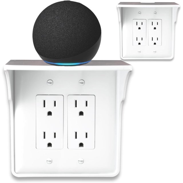 Storage Theory | Power Perch | Ultimate Outlet Shelf | Easy Installation, No Additional Hardware Required | Holds Up to 10 lbs | White Color | 2 Pack