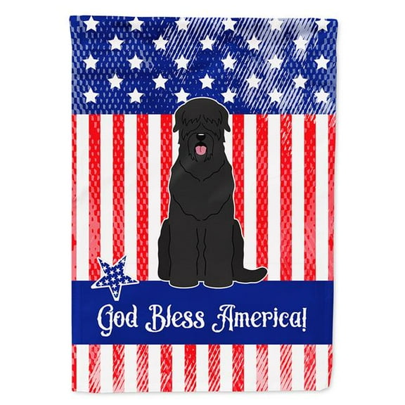 Carolines Treasures BB3021CHF Patriotic USA Black Russian Terrier Flag Canvas House Size