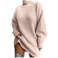 thumbnail image 2 of JIAYUE Sweaters Dresses For Women Solid Color Long Sleeve Raglan Mock Neck Oversized Pullover For Women Everyday Style, 2 of 5