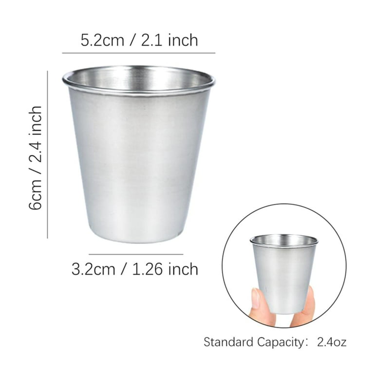 Beasea Stainless Steel Insulated Cup, 10 oz Stackable Stainless Steel Cups Set of 4, Small Metal Cup Double Wall Vacuum Insulated Drinking Cups