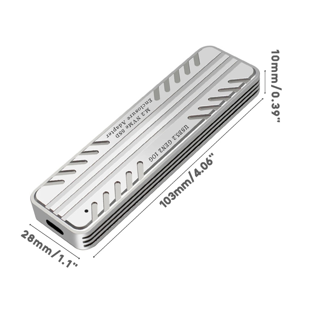Zeiwohndc M2 SSD Box USB3.2 Type-C 10Gbps NVME Hard Drive Enclosure JMS583 Control
