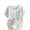 White, variant on Womens Linen Shirts Cute Summer Tops Casual Linen Round-Neck Top Printed Short Sleeve Button T-shirt Blouse L