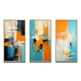 thumbnail image 2 of Designart "Destructed Colorfields Minimalist Abstract I" Peinture Abstraite Encadrée Ensemble d'Art Mural de 3 - Cadre Moderne Bleu Ensemble de Galerie pour Décoration de Bureau, 2 of 6