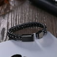 thumbnail image 5 of QQTDFG Stainless Steel Leather Bracelet 8 Inches 13MM Magnetic L348-default, 5 of 7