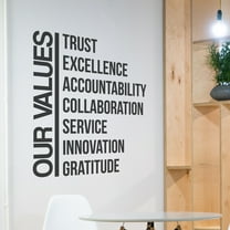 Motivational Office Wall Decal Sticker Quote Vinyl Wall Art Decor - Our Values