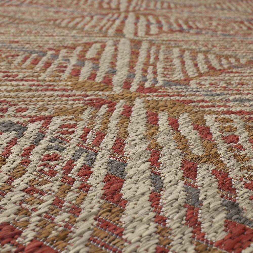 Mohawk Home Taos Geometric Outdoor Area Rug, Rust, 4' x 5' 6"