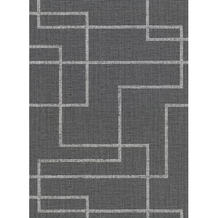 Warner Clarendon Charcoal Geometric Faux Grasscloth Wallpaper, 27-in by 27-ft, 60.8 sq. ft