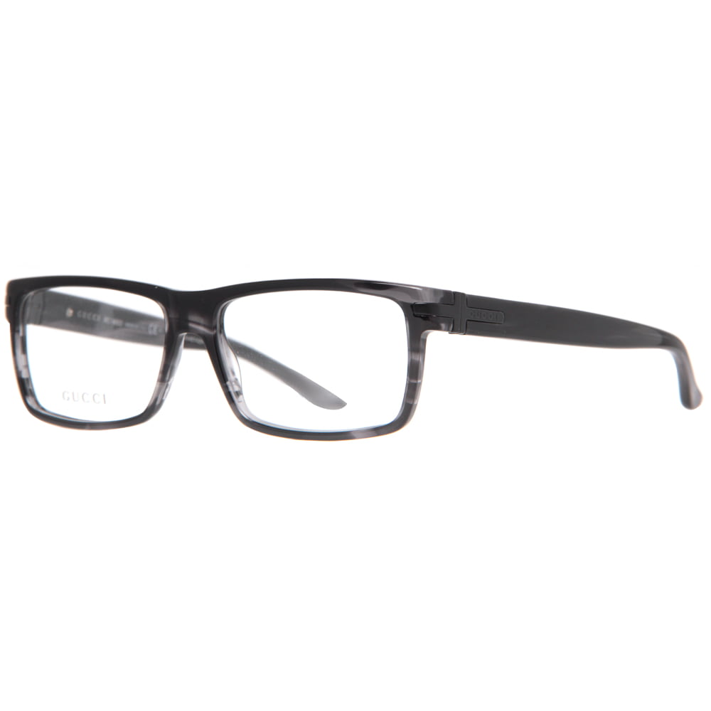 gucci gg 1053 wr7 black havana men's rectangular eyeglasses 55mm ...