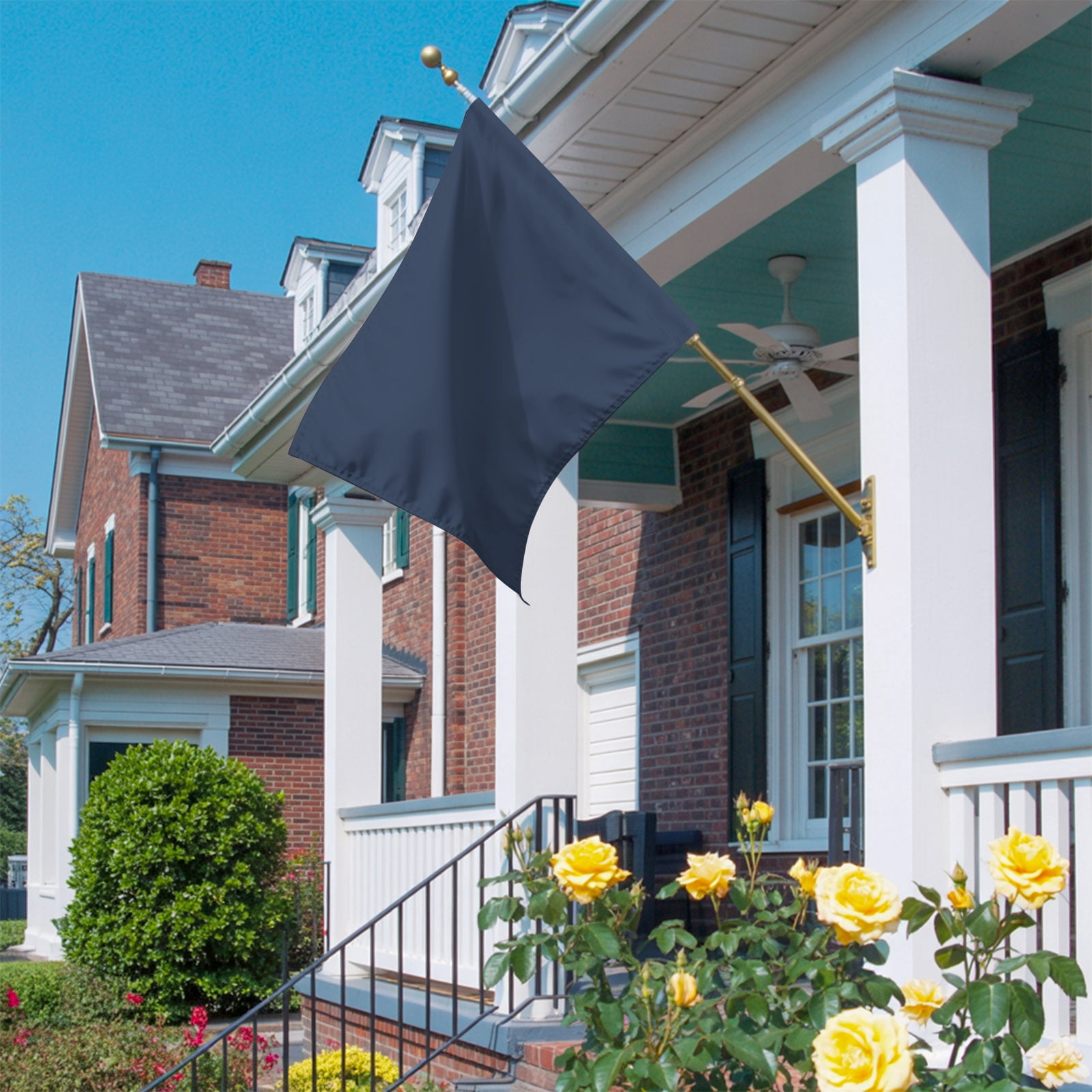 Dark Blue House Flag 28 x 40 Inches, Modern Solid Color Weather Proof Outdoor Patio Flags Double Sided Small House Decoration for Yard Lawn Outside Home