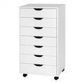 thumbnail image 1 of Costway Commode de Rangement à 7 Tiroirs Armoire de Plancher Organisateur avec Roues Blanc, 1 of 10