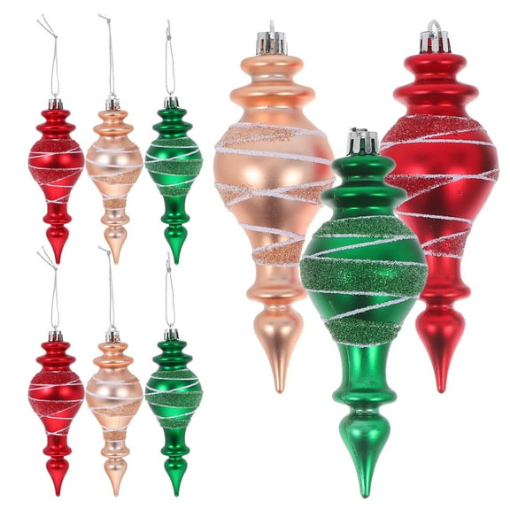 TABLZONE 9Pcs Xmas Tree Pendant Assorted Color Plastic Ornament for Christmas Celebration