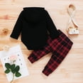 thumbnail image 3 of 9 Months Baby Boys Clothes 12 Months Boys 2PCS Christmas Outfits Set Hoodie Top Plaid Pants Set Infant Boys Long Sleeve Outfits Set Black, 3 of 8