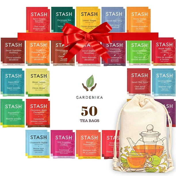 Stash Herbal and Decaf Tea Bag Variety, CaffeineFree 50 Ct, 25