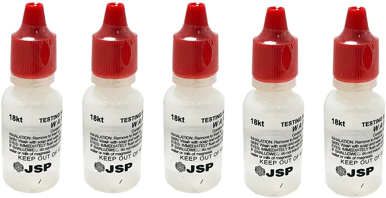 Jeweler's JSP 18K Gold Testing Acid Solutions 12g 5 Bottles
