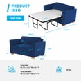 thumbnail image 4 of Mixoy Pull Out Sofa Bed, Loveseat Sleeper for Apartment/Small Spaces,Sleeper Sofa Bed with Memory Foam Mattress, 2-in-1 Pull Out Couch Bed Suitable for Friends to Stay Temporarily (Twin, Blue), 4 of 7