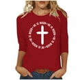 thumbnail image 2 of EGNMCR Easter Chemise Imprimée Graphiques pour Femmes Manches Courtes 3/4 Mode Easter Day Fleur Oreilles de Lapin T-shirt Blouse Col Rond Hauts Décontractés T-Shirts pour Femmes, 2 of 4
