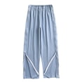 thumbnail image 4 of Telankuip Casual Pants for Men After Leg Postoperative Outfit Elastic Waisted Wide Leg Sweatpants 2 Side Zippers Full Open down Soft Cozy Men's Trousers 2-Blue M, 4 of 6