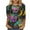 A-Purple2, variant on Women's Mardi Gras Shirts Carnival Daily 3/4 Sleeve Bow Round Neck Loose T-shirt Purple S