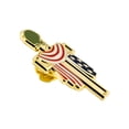 thumbnail image 3 of PinMart's Fallen Heroes Gold Cross American Flag Military Veteran Lapel Pin, 3 of 8